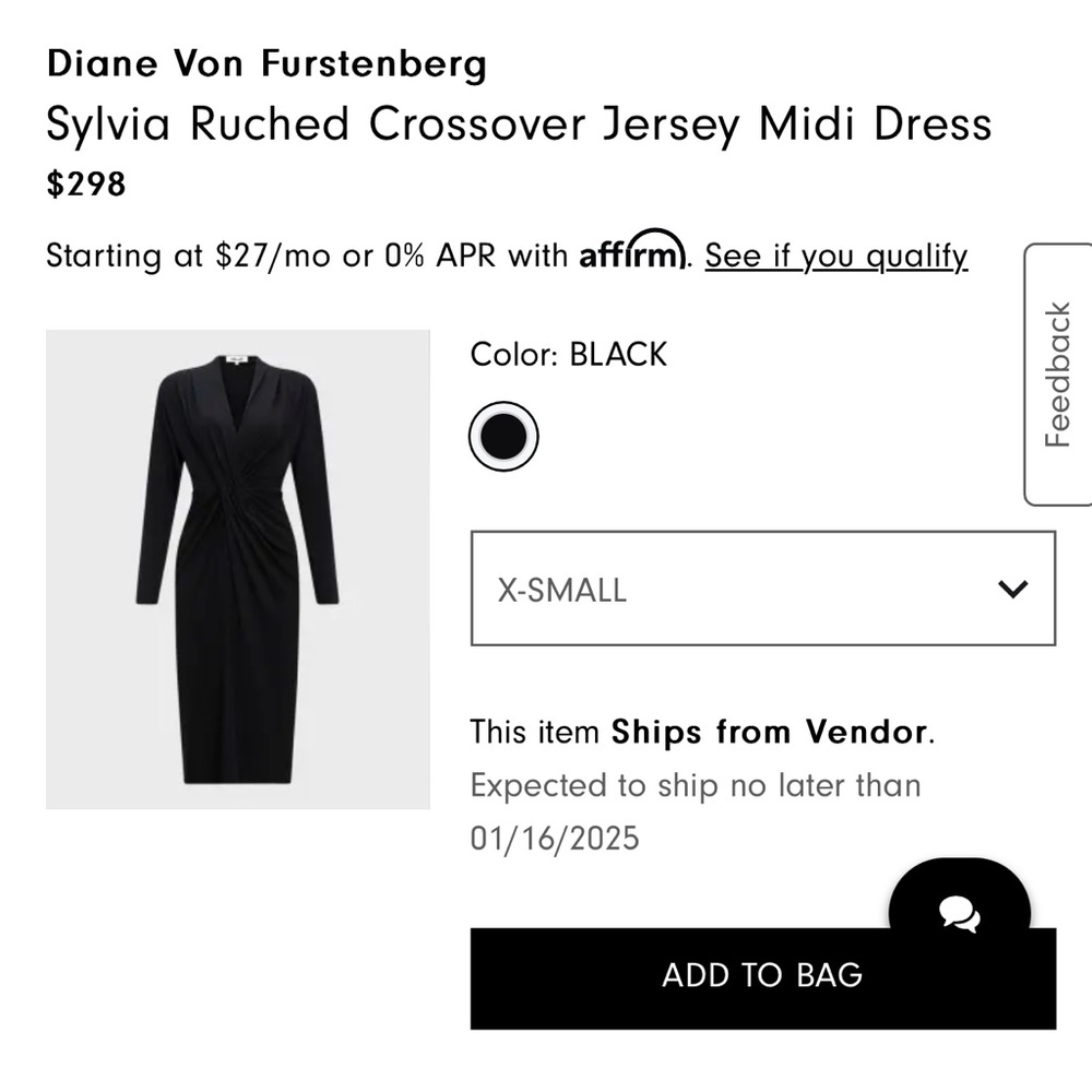 Diane Von Furstenberg
Sylvia Ruched Crossover Jersey Midi Dress
Brand new